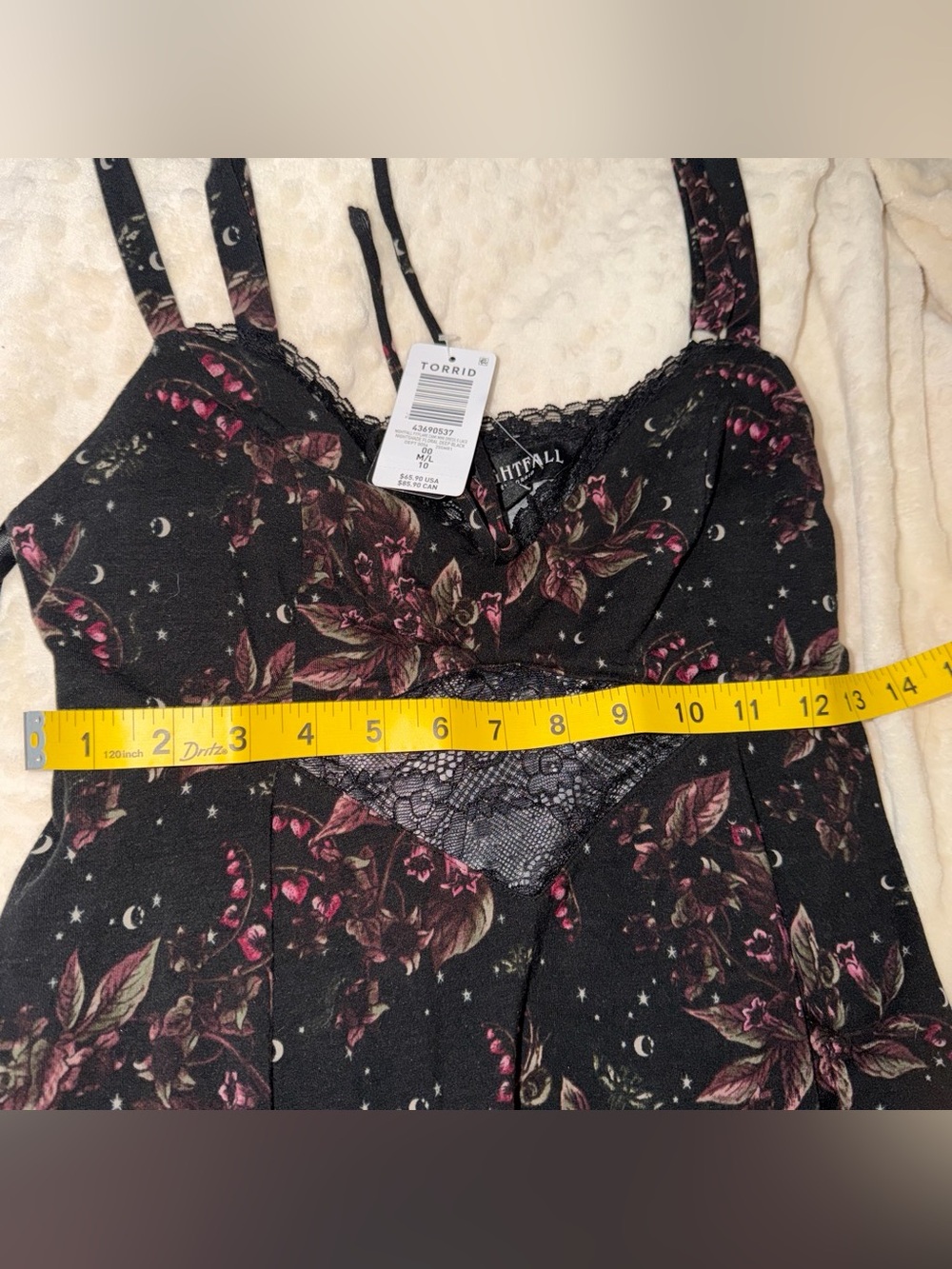 torrid Black Floral Lace Cami with Pink Accents - Picture 3 of 5
